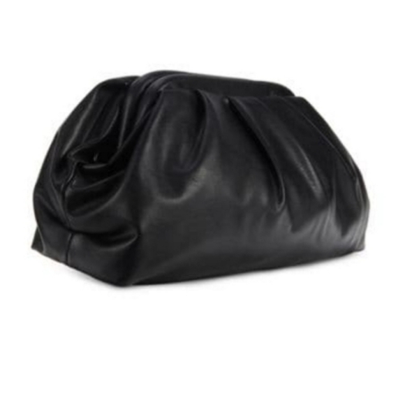 NWT $129 Badgley Mischka Vegan Leather Handbag Wrapped Frame Clutch in Black - Picture 9 of 10